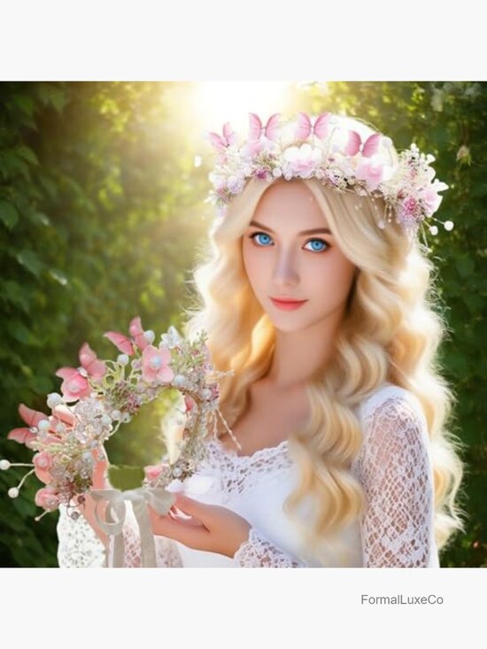 Boho Flower Crown Headband Tiara Floral Hair Accessory Prom Wedding main image 5